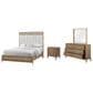 Sterling Timber Elure 4 Piece Queen Upholstered and Strap Panel Bedroom Set in Latte, , large