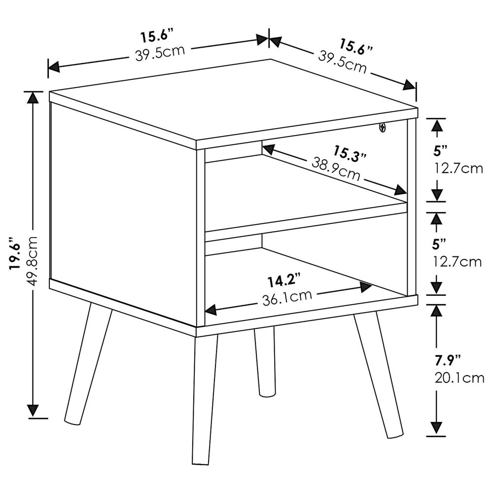 HOMLUX Claude 2-Tier Square End Table in French Oak Grey, , large