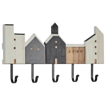 Maple and Jade 20" x 11" Wall Hook in White, Grey, and Beige, , large