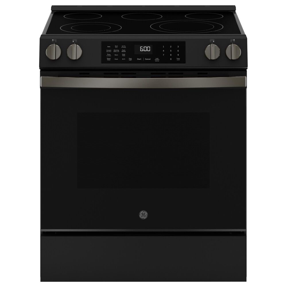 GE Appliances 30" Slide-In Electric Convection Range with No Preheat Air Fry in Fingerprint Resistant Black Slate, , large