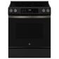 GE Appliances 30" Slide-In Electric Convection Range with No Preheat Air Fry in Fingerprint Resistant Black Slate, , large