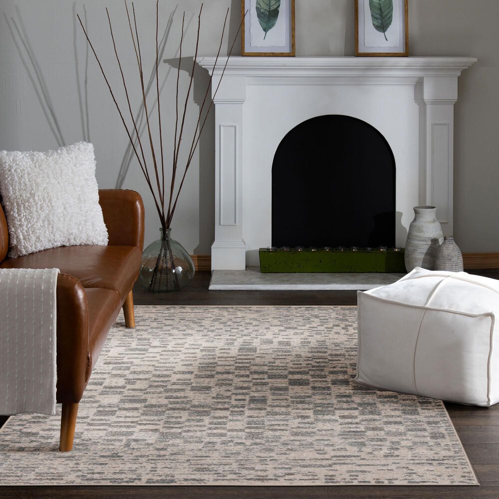Central Oriental Heirloom Coleson Champagne and Navajo White 5&#39;3&quot; x 7&#39;7&quot; Area Rug, , large