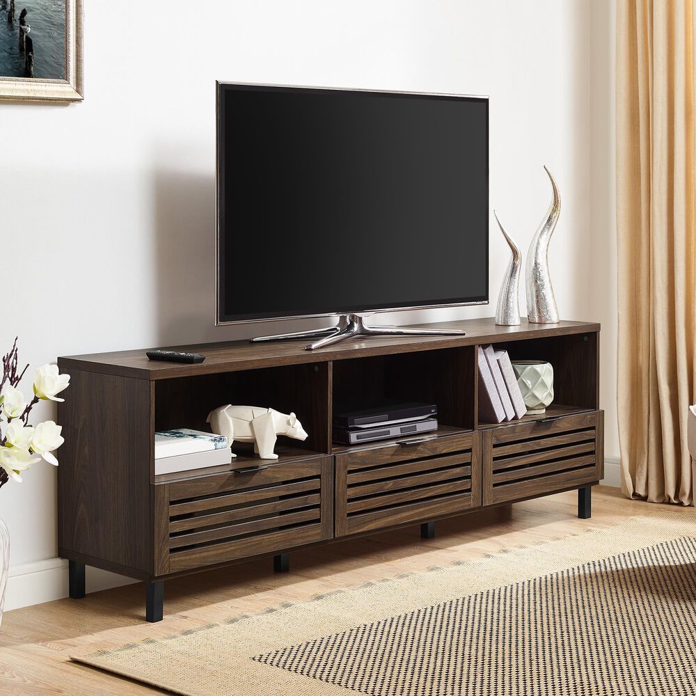 Walker Edison Jackson 70&quot; TV Console in Dark Walnut, , large