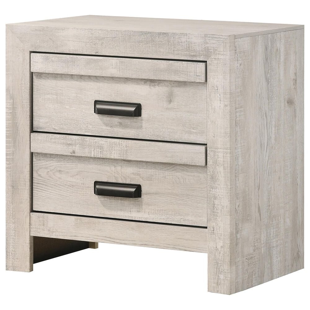 Crown Mark Valor 2-Drawer Nightstand in Light Gray, , large