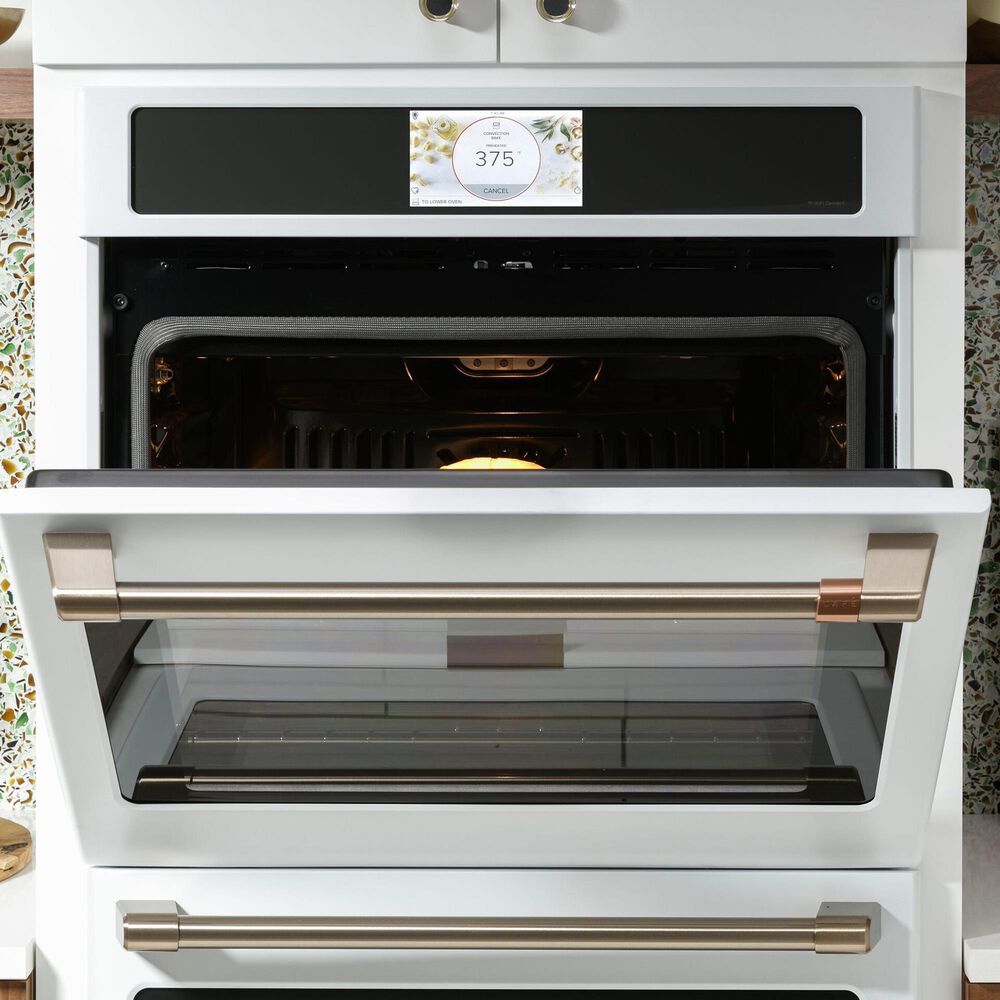 Cafe 30&quot; Smart Double Electric Wall Oven with Convection in Matte White and Brushed Black, , large