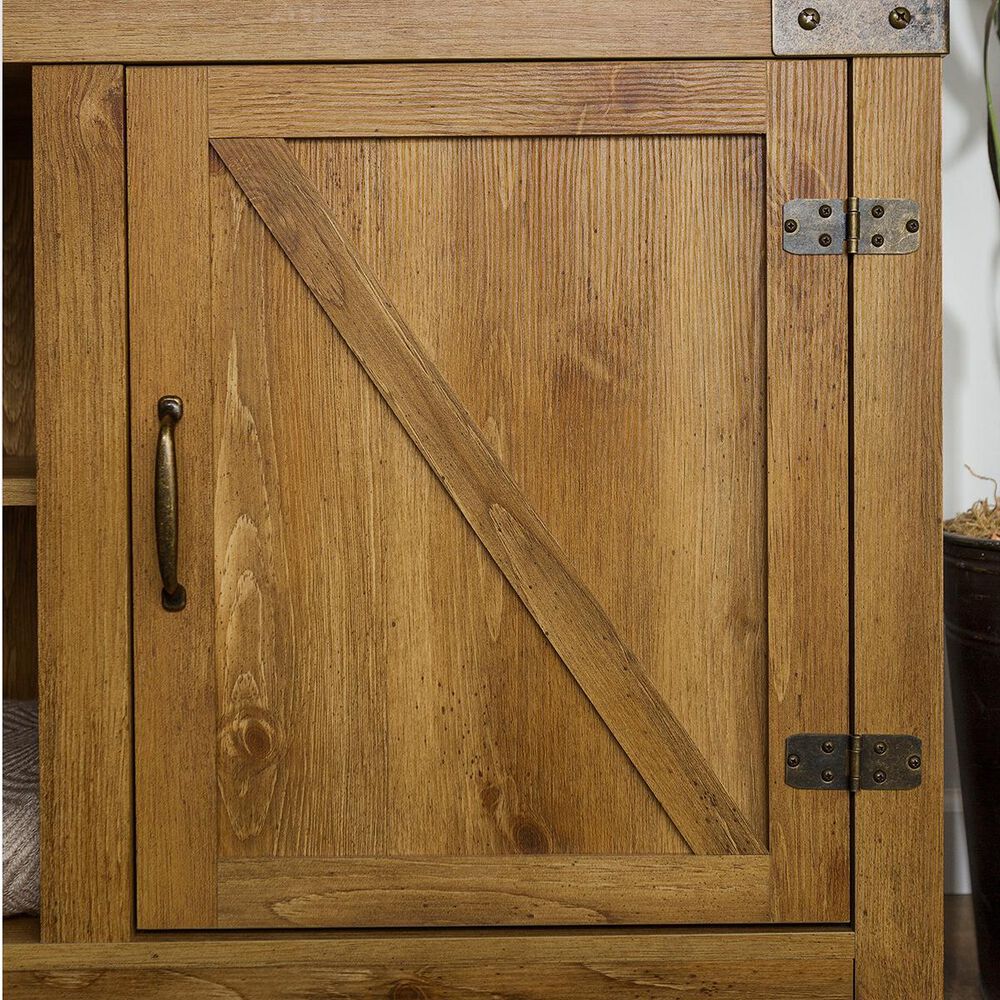 Walker Edison 58&quot; Barn Door TV Stand with Side Doors in Barnwood, , large