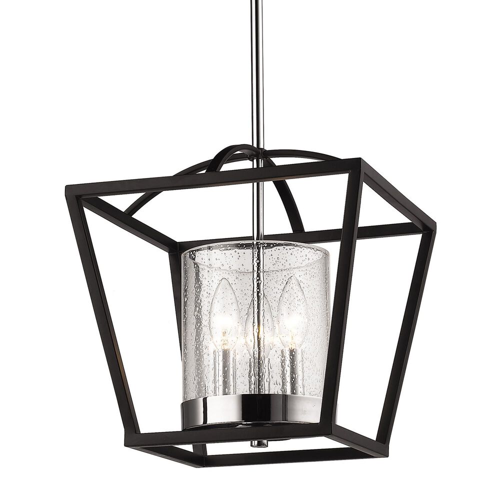 Golden Lighting Mercer 3-Light Mini Chandelier in Matte Black and Chrome, , large