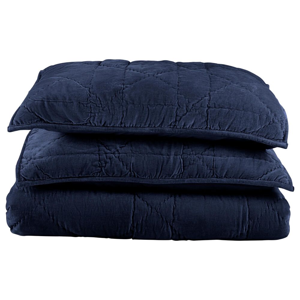 Timberlake 3-Piece Velvet Queen Quilt Set in Navy, , large
