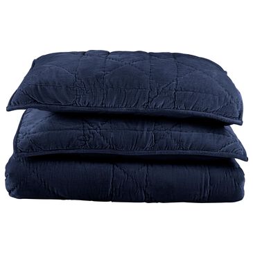 Timberlake 3-Piece Velvet Queen Quilt Set in Navy, , large