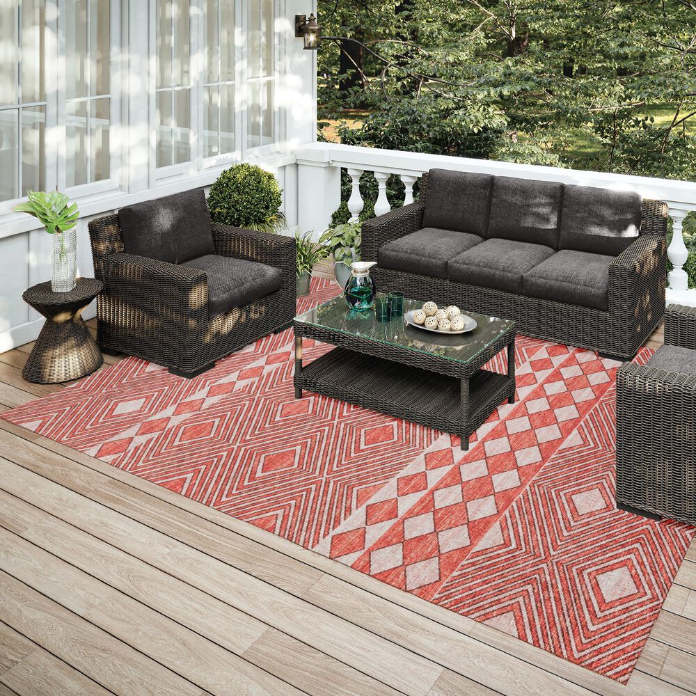 Dalyn Rug Company Sedona Southwestern 6&#39; x 9&#39; Paprika Indoor/Outdoor Area Rug, , large