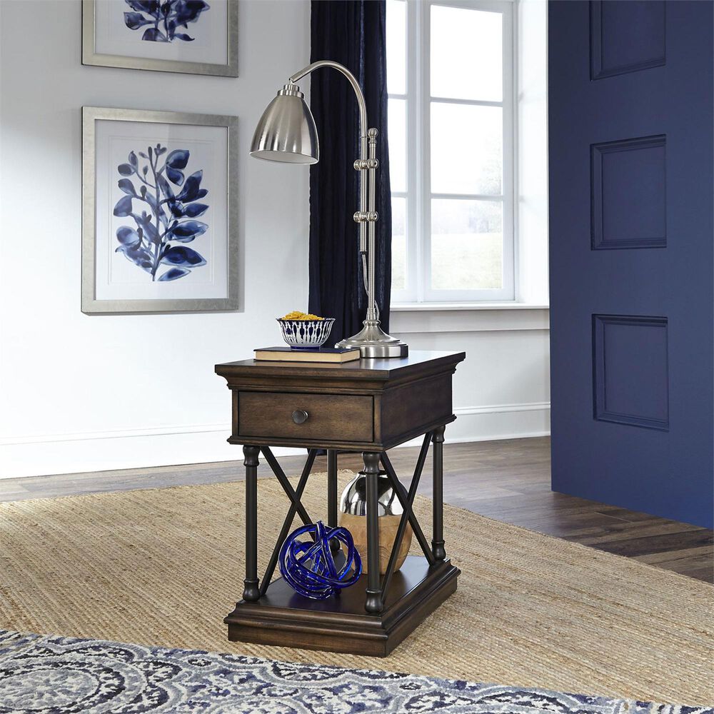 Belle Furnishings Tribeca Chairside Table in Cordovian Brown, , large