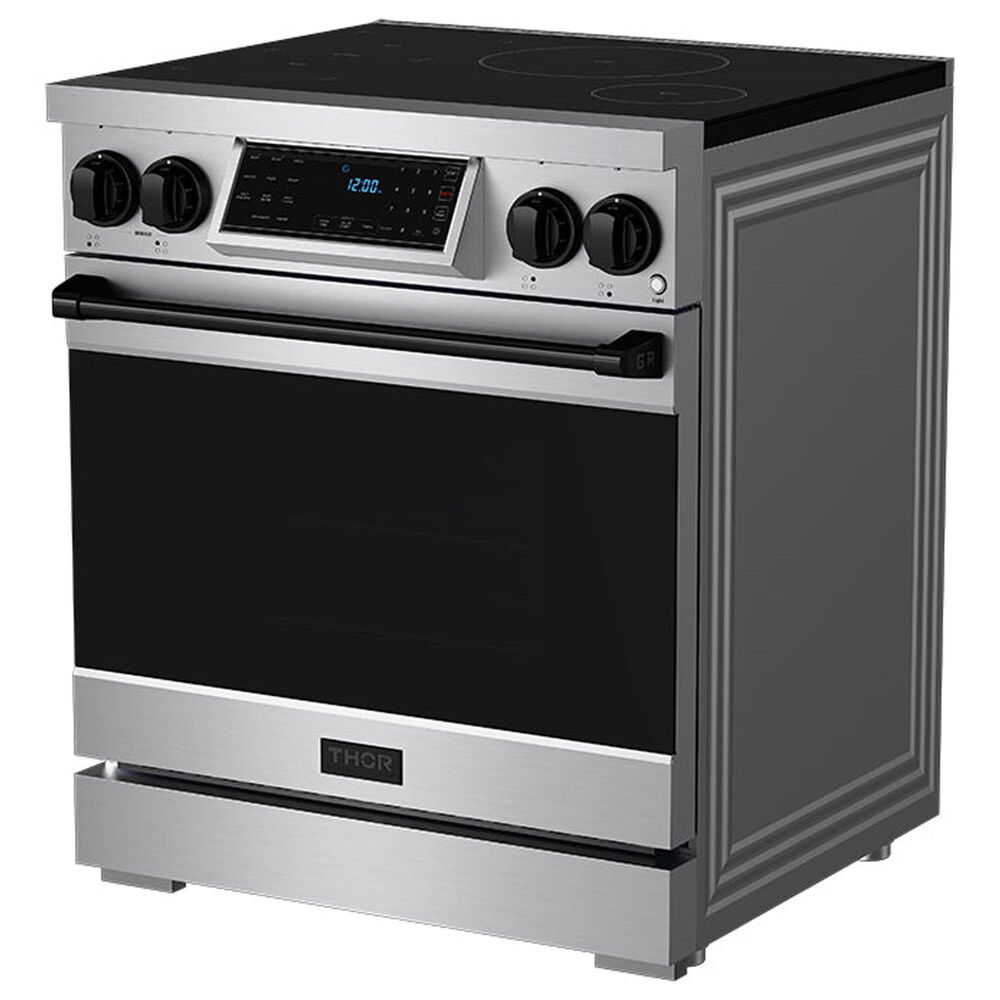 Thor Kitchen Gordon Ramsay 4.8 Cu. Ft. Professional Induction Range with Black Color Kit Assembly in Stainless Steel, , large