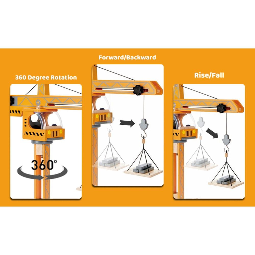 Hape Toys Playscapes Crane Lift Playset in Orange, , large