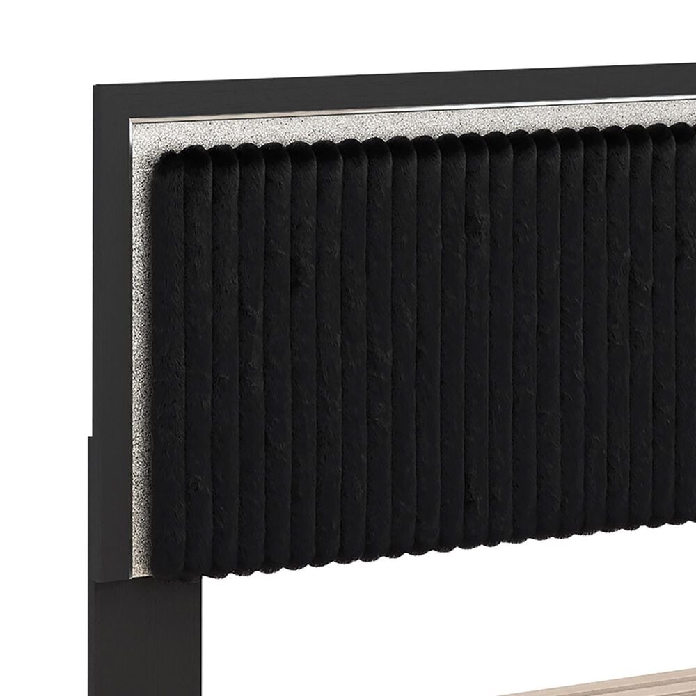 Ashley Zuraleus Queen Upholstered Storage Bed in Matte Black and Chrome, , large