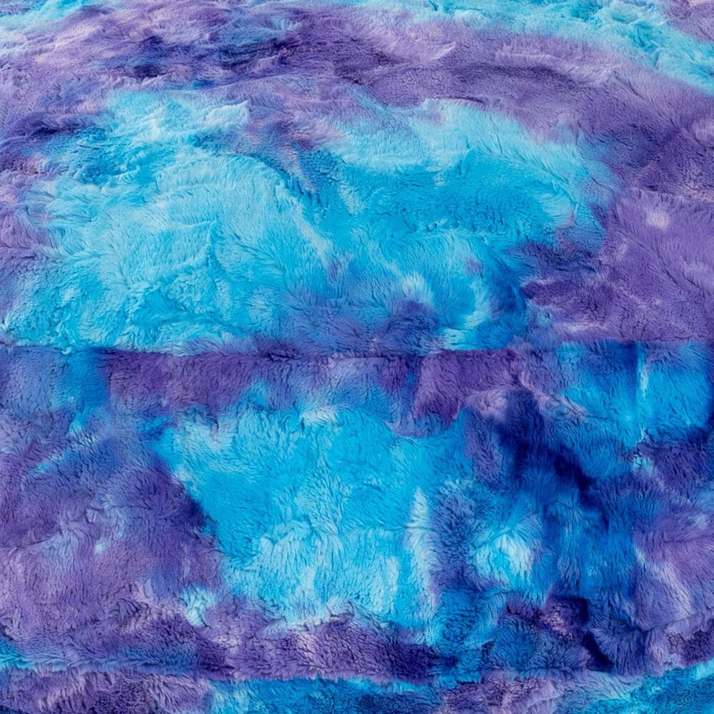 Jaxx Lil' Cuddler Cocoon Jr Kids Faux Fur Bean Bag Lounger in Tie-Dye Mystic Blue and Purple, , large