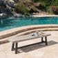 Hearth and Haven 63" Dining Bench in Light Grey Sandblast and Black Rustic, , large