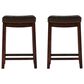 Linon Home Decor Claridge Counter Stool with Brown Cushion in Dark Brown (Set of 2), , large