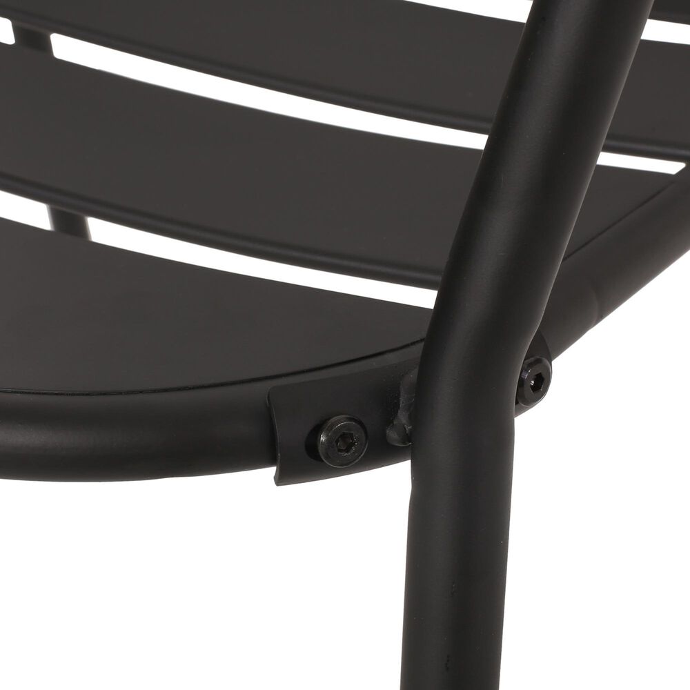 Hearth and Haven Terra Nova 3-Piece Outdoor Bistro Set in Matte Black, , large