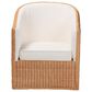 Baxton Studio Tessa Arm Chair with Light Honey Rattan in White, , large