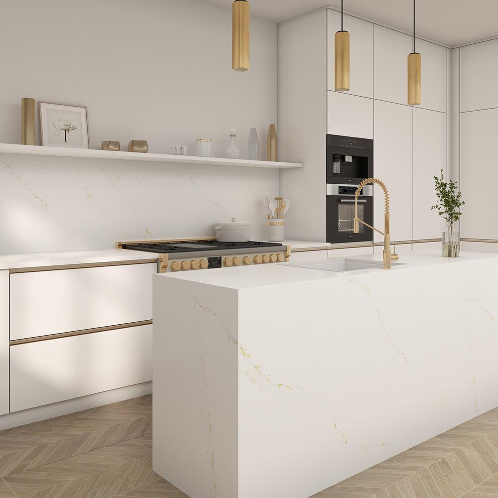 NFM Custom Countertops Calacatta Alabaster 3cm Quartz Countertop, , large