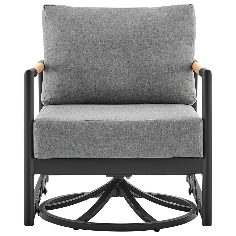 Hearth and Haven Crown Outdoor Patio Swivel Glider Lounge Chair in Gray, , large