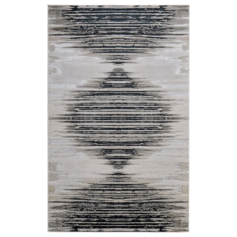 Feizy Micah 39LRF 1"8" x 2"10" Black and Silver Area Rug, , large