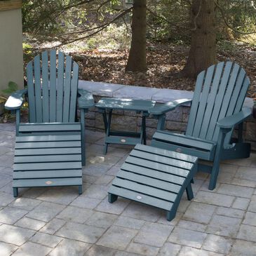 Highwood USA Hamilton 5-Piece Folding Adirondack Set in Nantucket Blue, , large