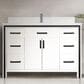 Lexora Home Ziva 48" Single Bathroom Vanity in White with 2 cm White Cultured Marble Top and Rectangular Sink, , large