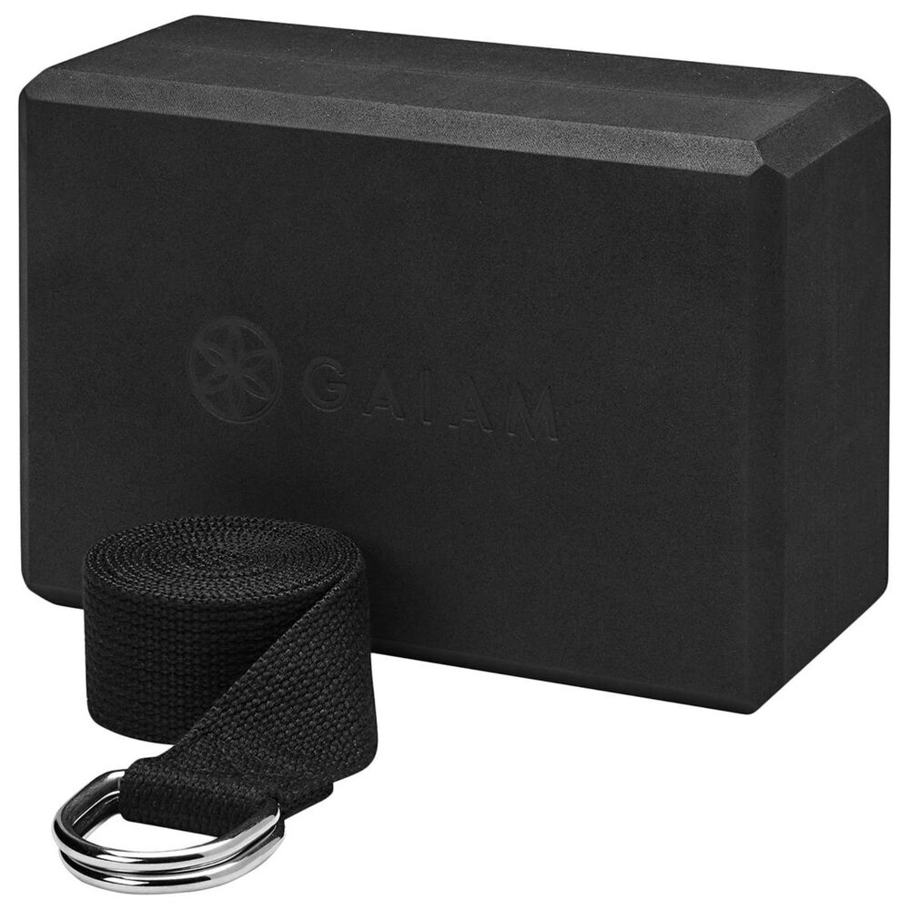 Gaiam Yoga Block-Strap Combo in Black