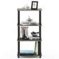 HOMLUX Turn-N-Tube 4-Tier Storage Shelf in French Oak and Black, , large