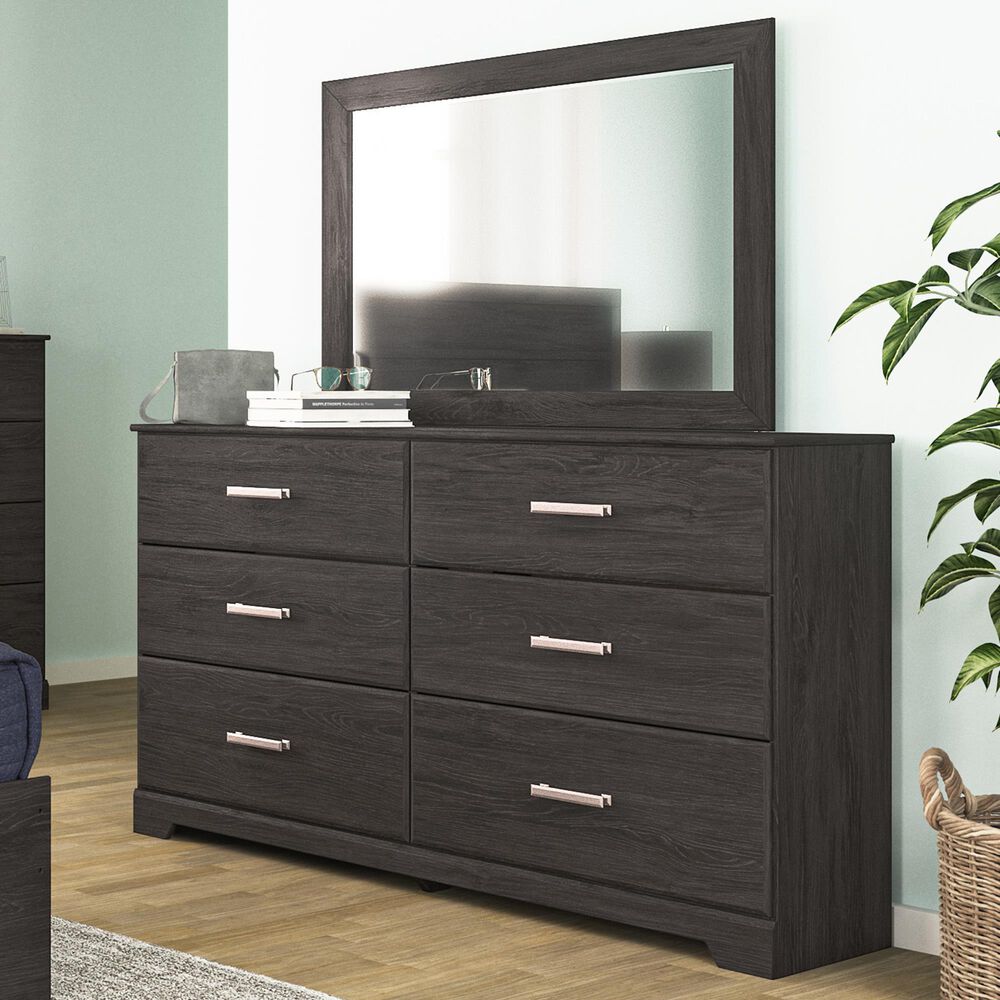 Ashley Belachime 6 Drawer Dresser and Mirror in Dark Charcoal, , large