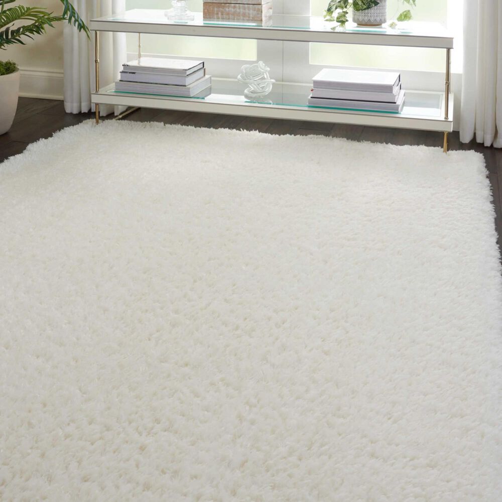 Nourison Luxe Shag LXS01 9&#39; x 12&#39; Ivory Area Rug, , large