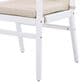 Hearth and Haven Outdoor Dining Chair with Rope Design Back and White Frame in Beige (Set of 2), , large