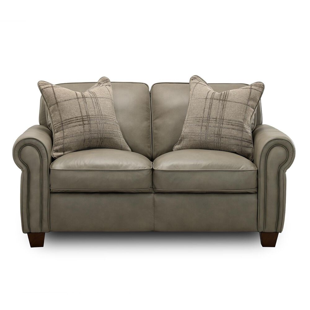 Sienna Designs Leather Stationary Loveseat in Treasure Cement, , large