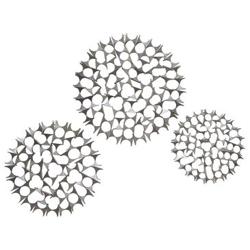 Maple and Jade 23" x 23" Modern Abstract Wall Decor in Silver (Set of 3), , large