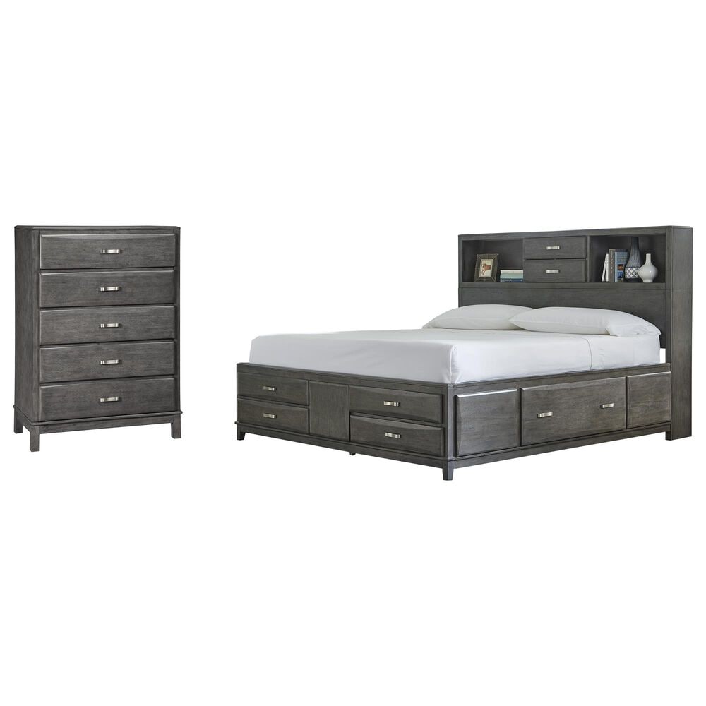 Ashley Caitbrook 2-Piece Queen Storage Bed Set in Gray, , large