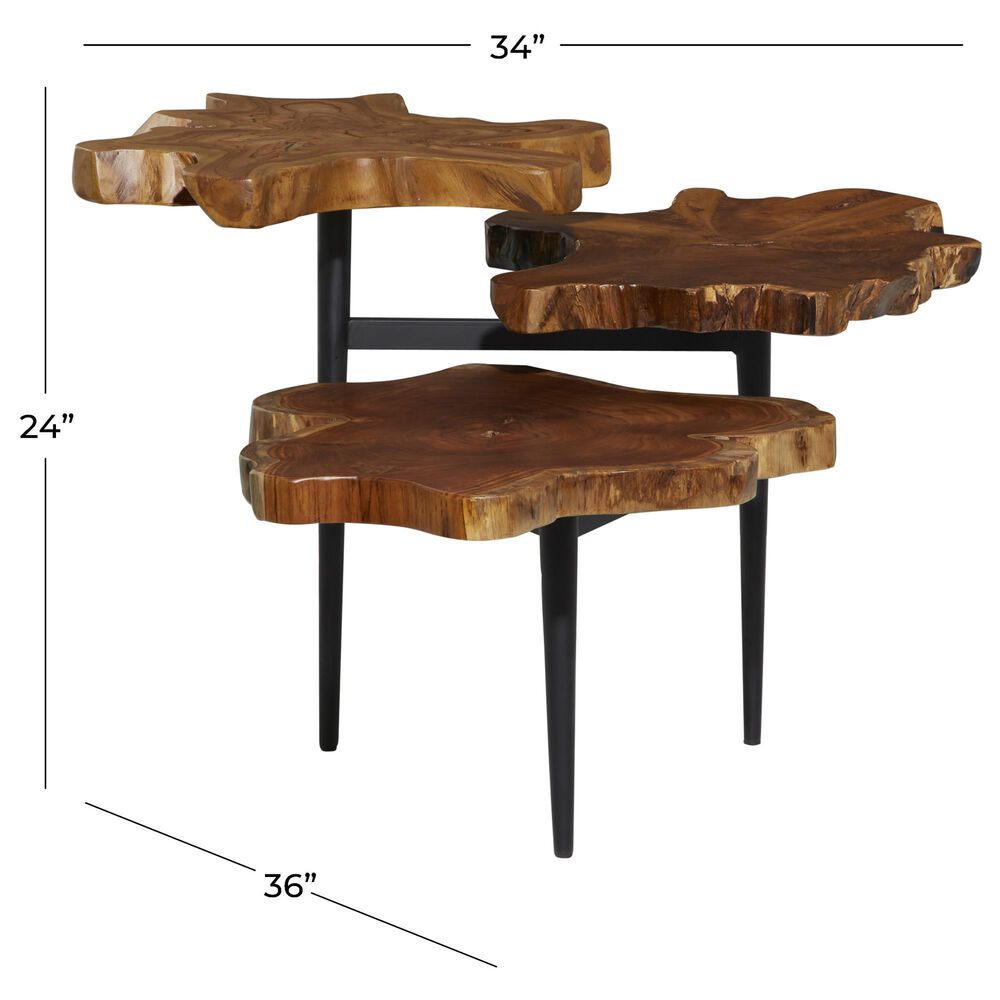 Uma Enterprises Rustic Accent Table in Brown and Black, , large
