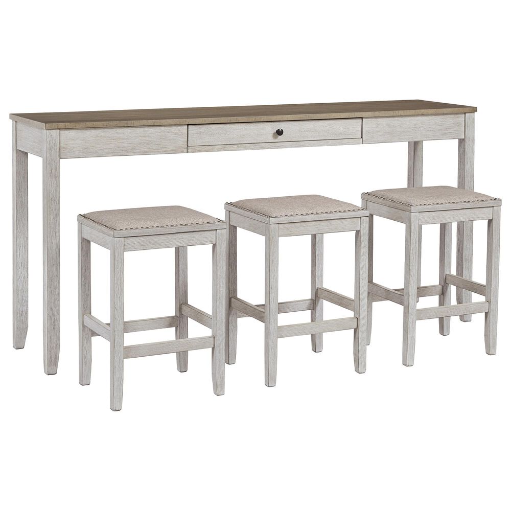 Signature Design by Ashley Skempton 4-Piece Counter Height Table Set in Beige, , large