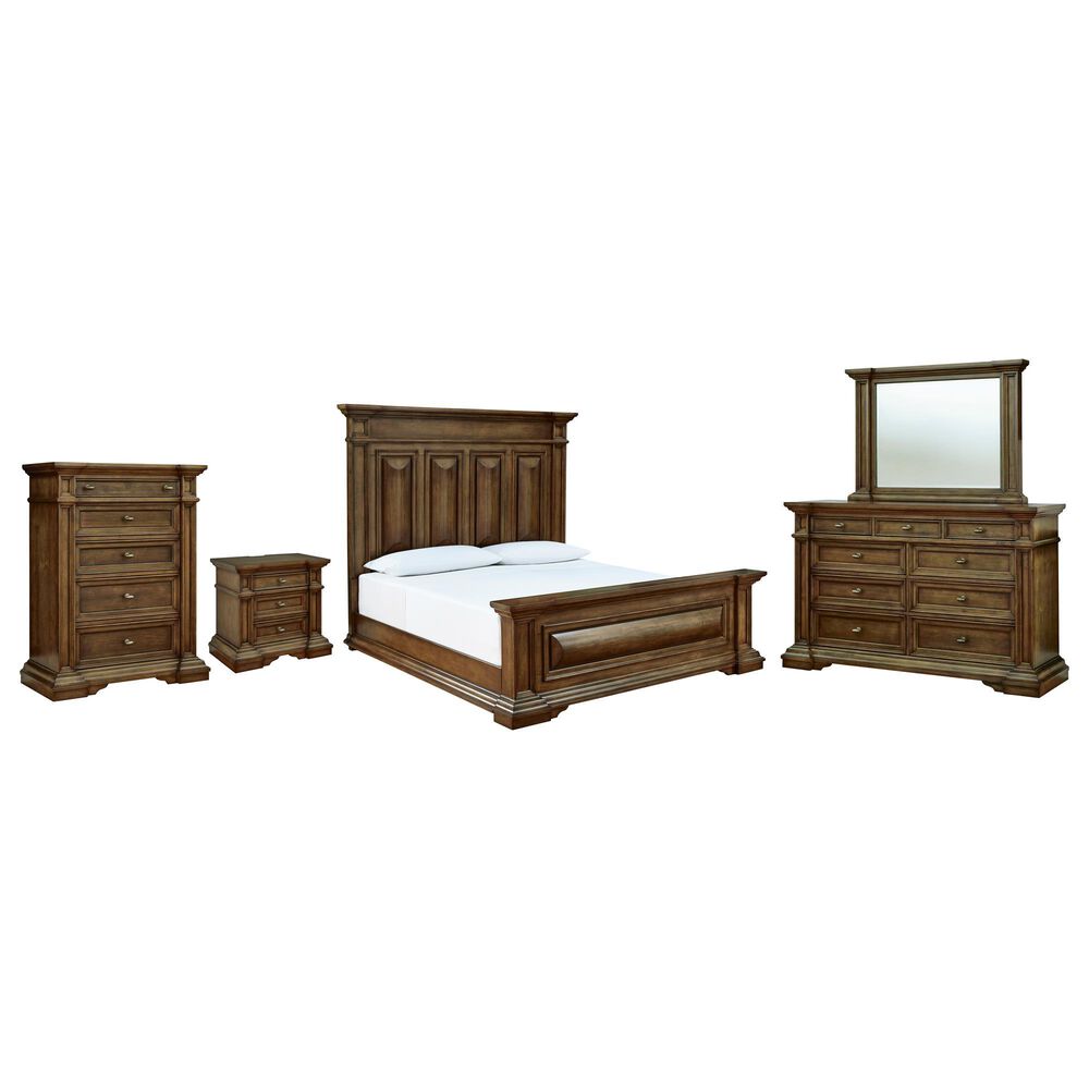 Millenium Frantanna 5 Piece California King Panel Bedroom Set in Brown, , large
