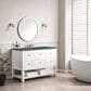 James Martin Vanities Breckenridge 48" Single Bathroom Vanity in Bright White with 3 cm Parisien Bleu Quartz Top and Rectangular Sink, , large