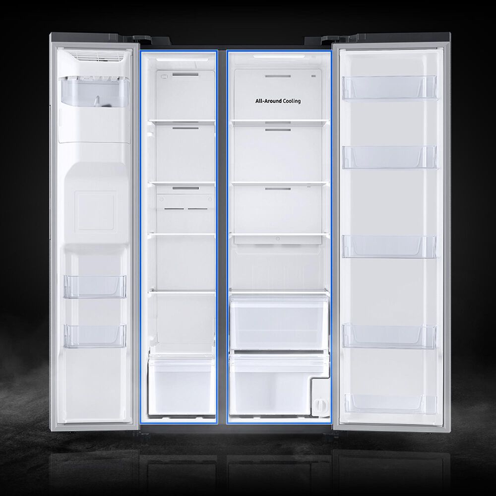 Samsung 22 Cu. Ft. Side by Side Refrigerator with Touch Screen Family Hub in Stainless Steel, , large