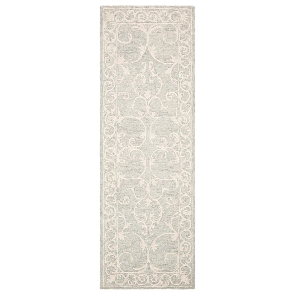 Safavieh Micro-Loop MLP507F 2"3" x 9" Light Grey and Ivory Runner, , large