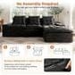 HOMLUX 2-Piece Right Facing Sectional with Chaise in Black, , large