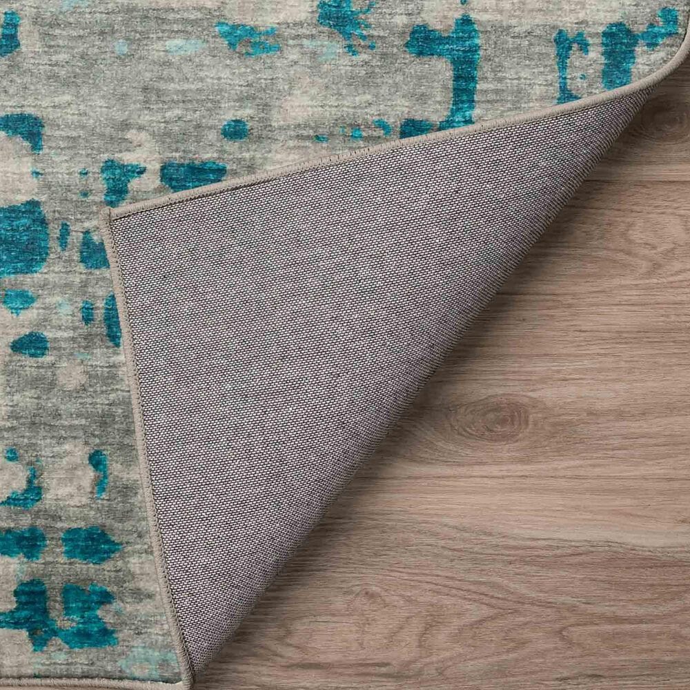 Dalyn Rug Company Brisbane Abstract 3&#39; x 5&#39; Teal Area Rug, , large