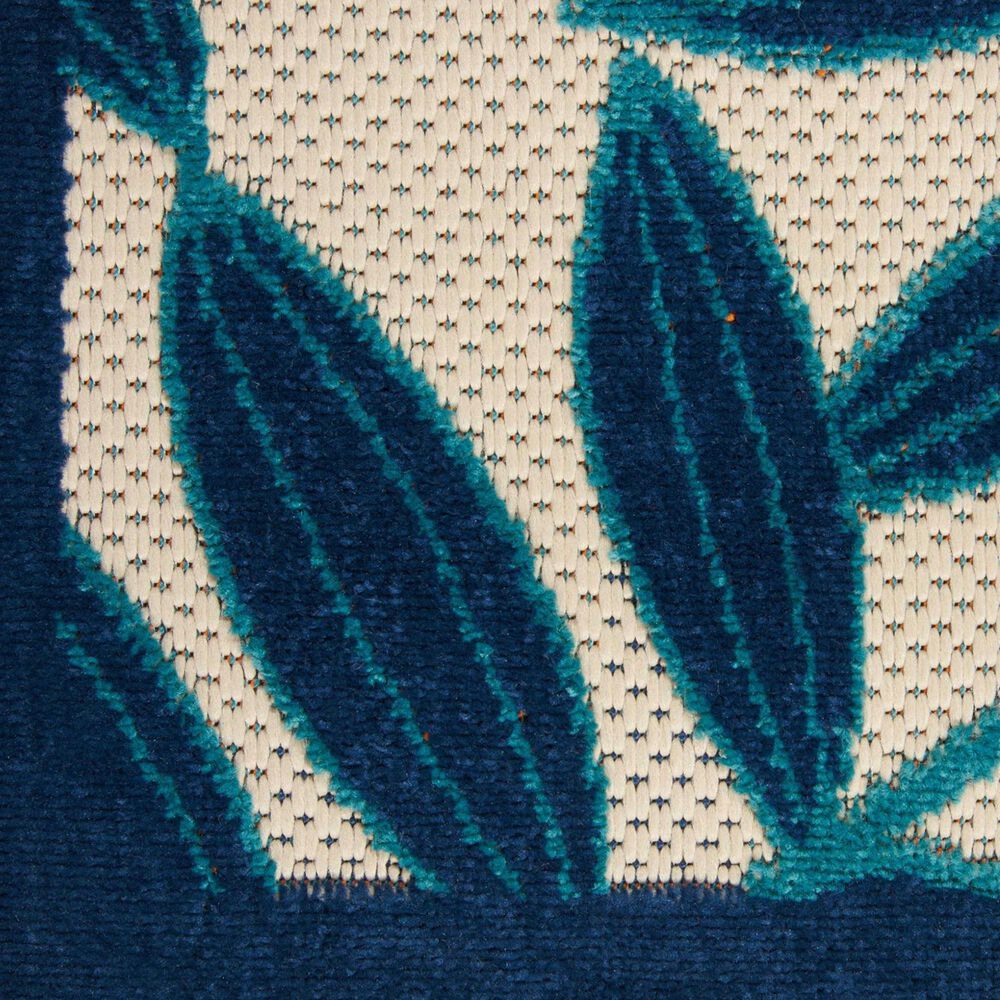 Nourison Aloha Floral 5&#39;3&quot; x 7&#39;5&quot; Navy Indoor/Outdoor Area Rug, , large