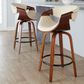 LumiSource Symphony 26" Swivel Counter Stool with Cream Upholstery in Walnut and Black (Set of 2), , large