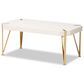 Baxton Studio Kassa Coffee Table in White and Brushed Gold, , large