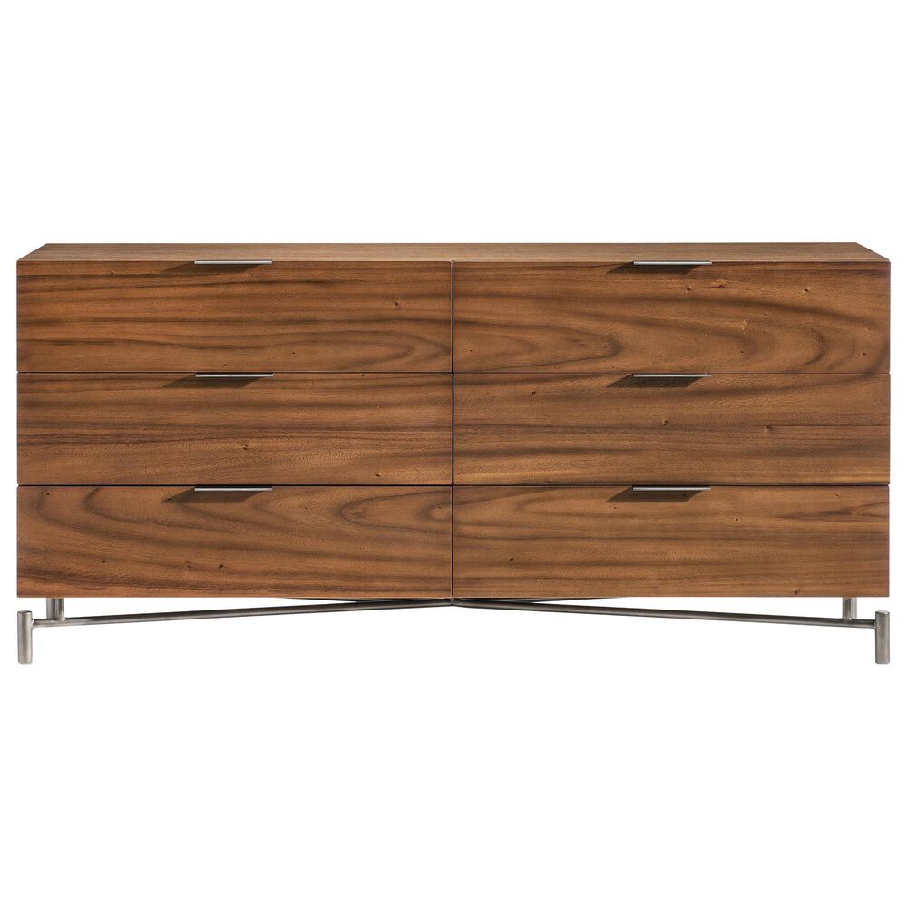 Bernhardt Loft Brasea 6 Drawer Dresser and Mirror in Lume, , large