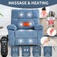 Hearth and Haven Large Power Lift Recliner in Blue, , large