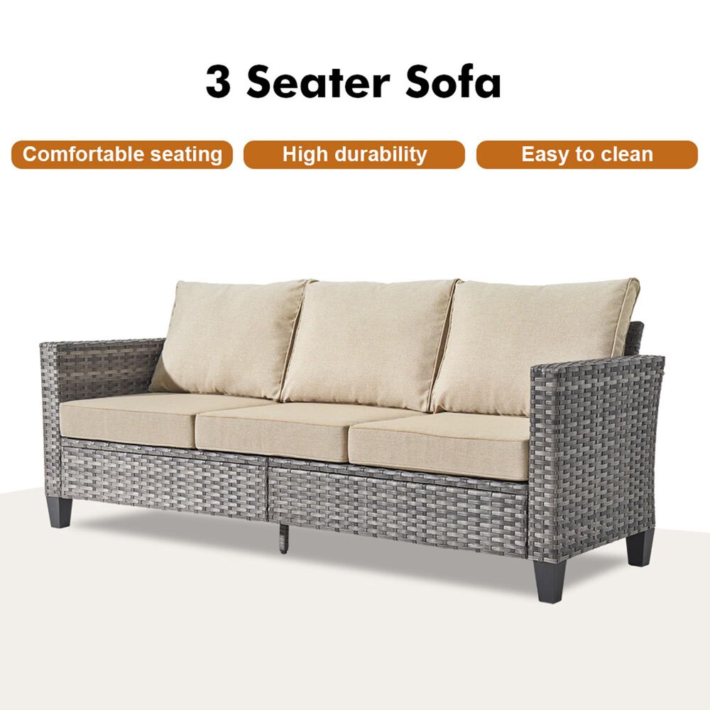 HOMLUX 5-Piece Outdoor Conversation Set in Beige, , large
